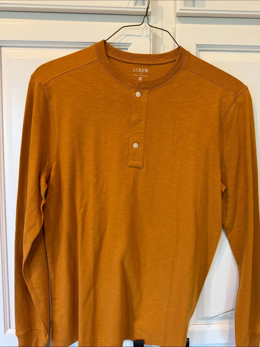 J. Crew Long-Sleeve Henley in Mustard Gold